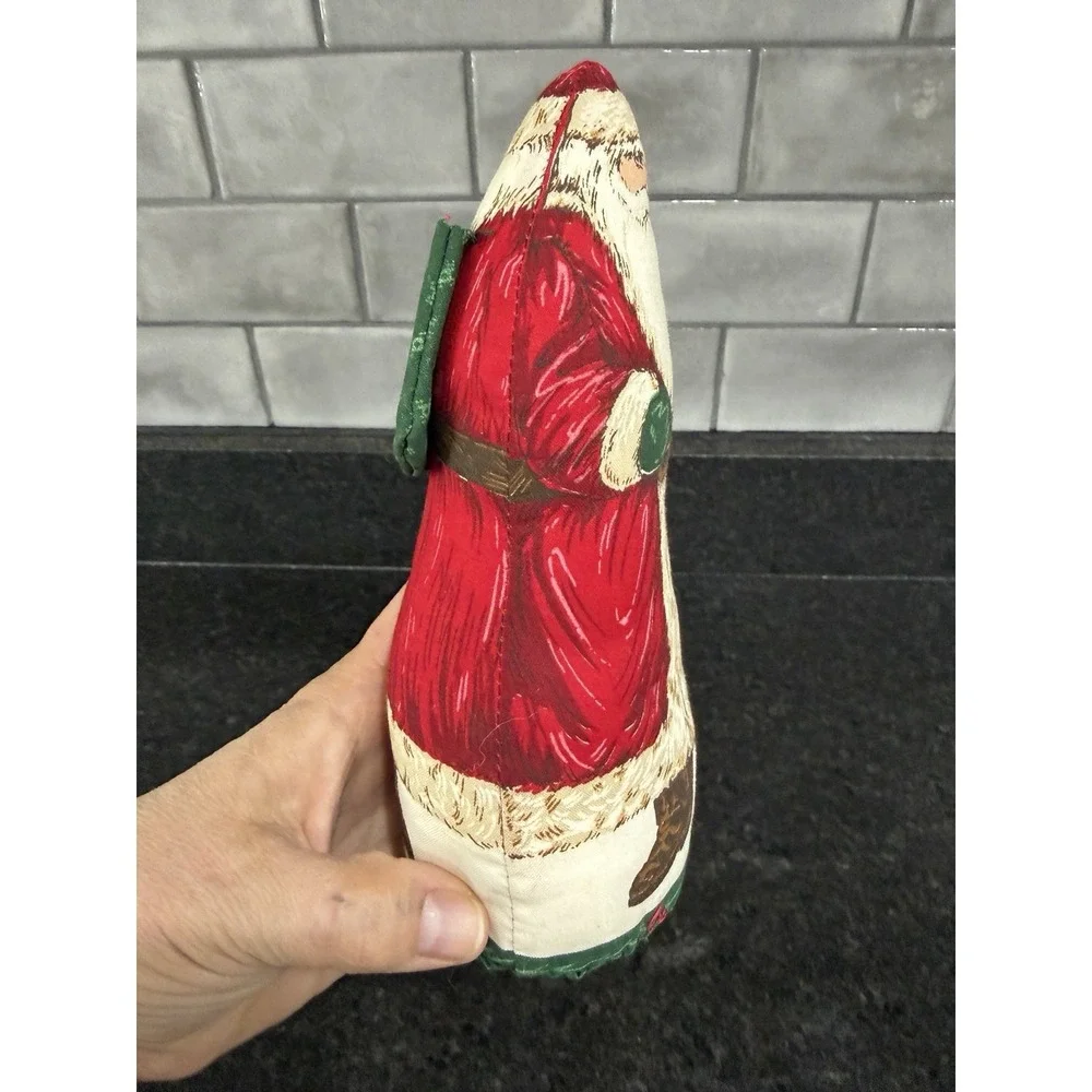 Santa Claus Pillow Stuffed Cut n Sew 1970's Vintage Christmas Decor 8 Inch Tall